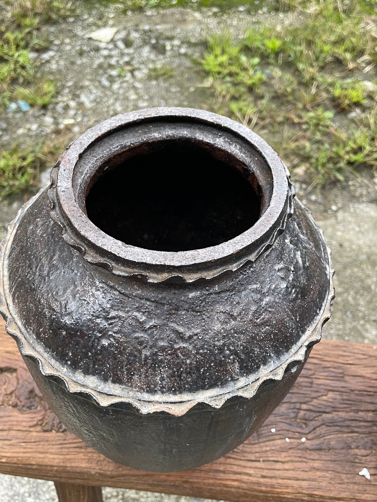 Vintage Chinese Black Pottery Storage Jar |One-of-a-Kind Rural Find