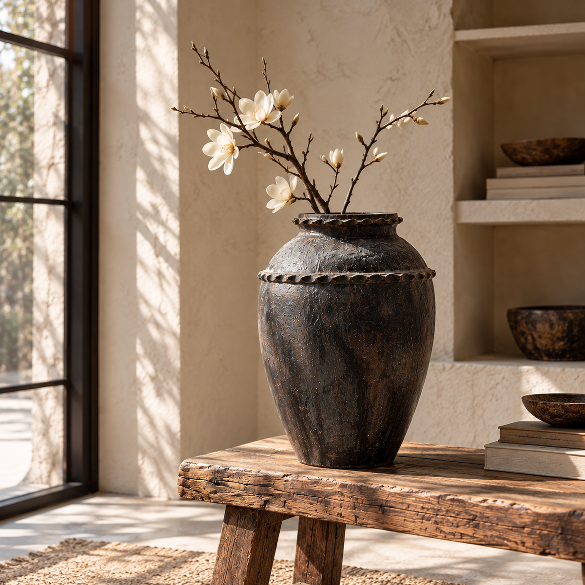 Vintage Chinese Black Pottery Storage Jar |One-of-a-Kind Rural Find