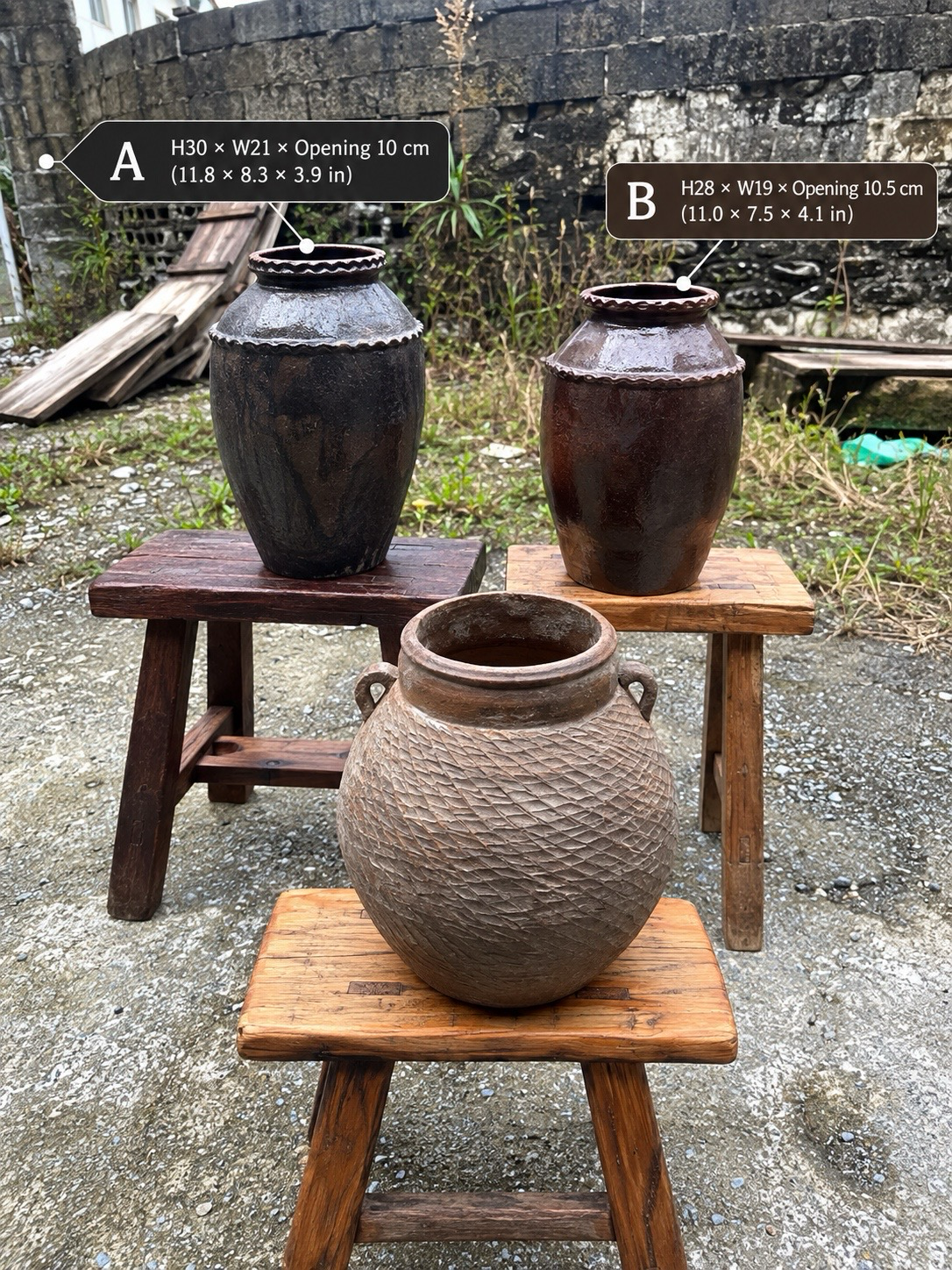 Vintage Chinese Black Pottery Storage Jar |One-of-a-Kind Rural Find