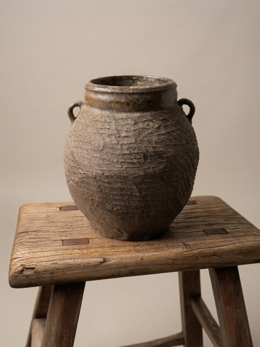 A One-of-a-Kind Textured Pottery Jar