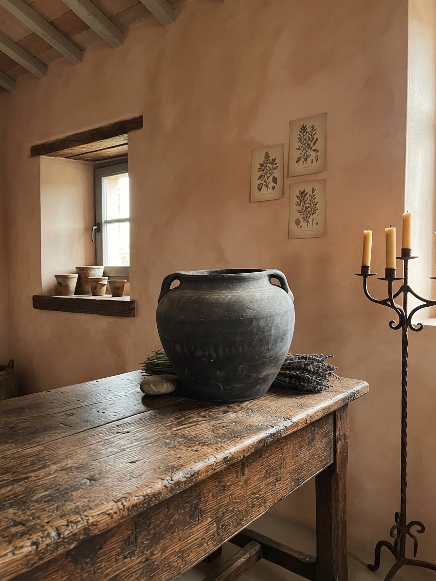 Rustic Chinese Two-Handle Pottery Jars | Wabi-Sabi Decor