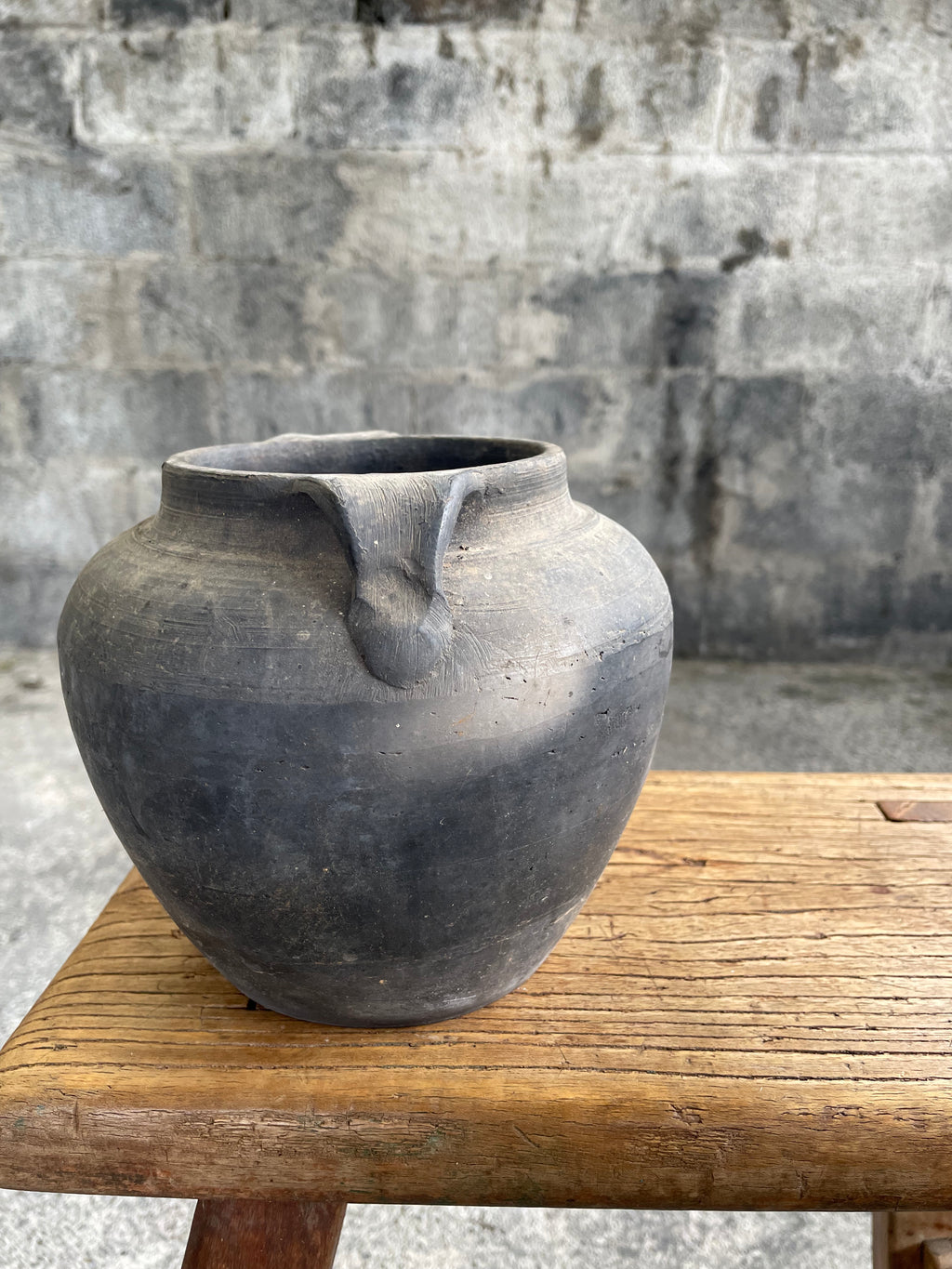 Rustic Chinese Two-Handle Pottery Jars | Wabi-Sabi Decor