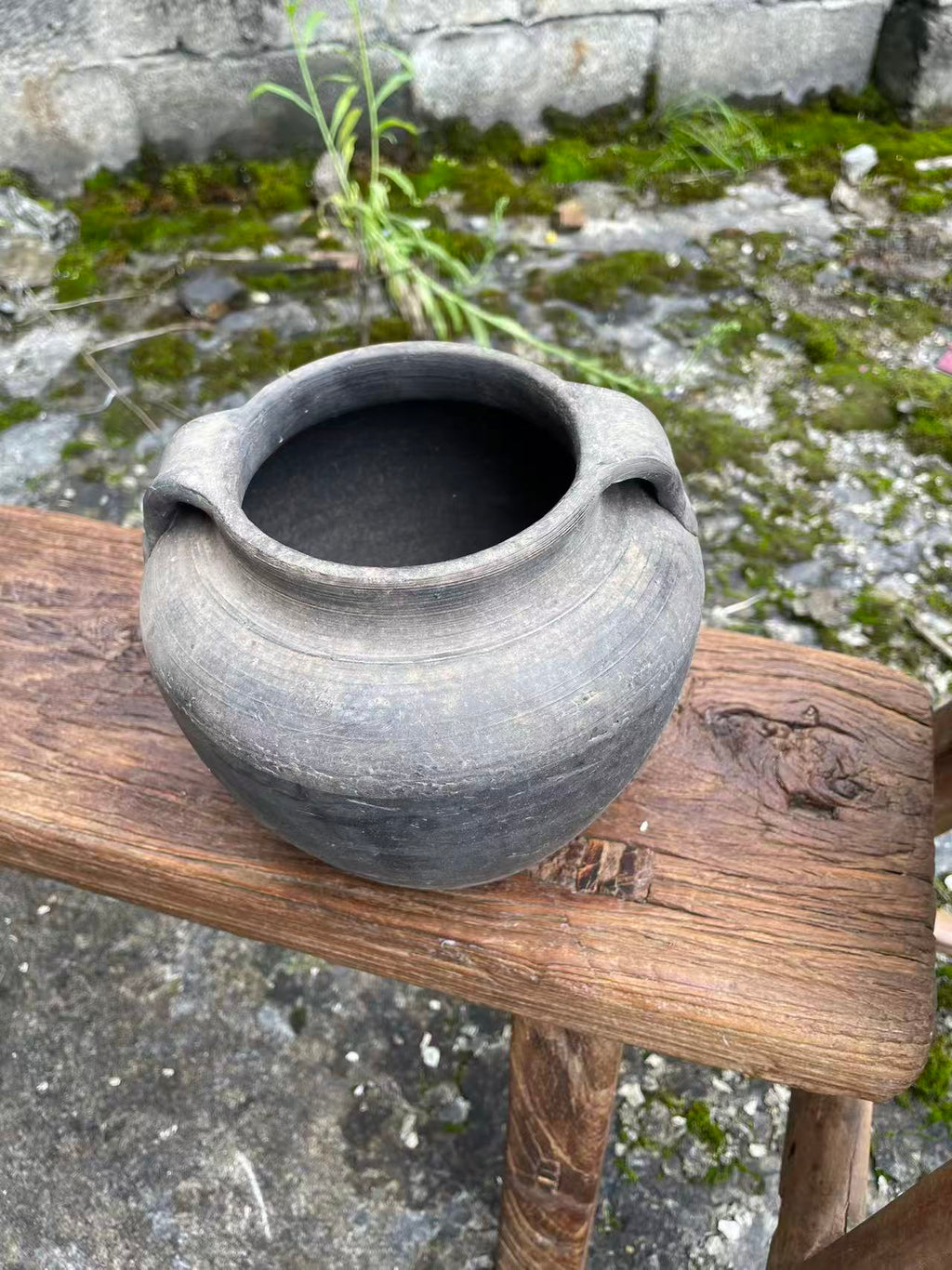 Rustic Chinese Two-Handle Pottery Jars | Wabi-Sabi Decor