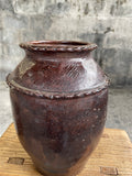 Vintage Chinese Brown Glazed Pottery Jar-One-of-a-Kind Rural Vessel