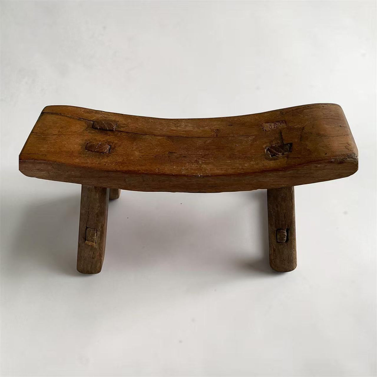 Antique Chinese Wooden Headrest | Vintage Wooden Pillow • Wabi-Sabi Folk Art