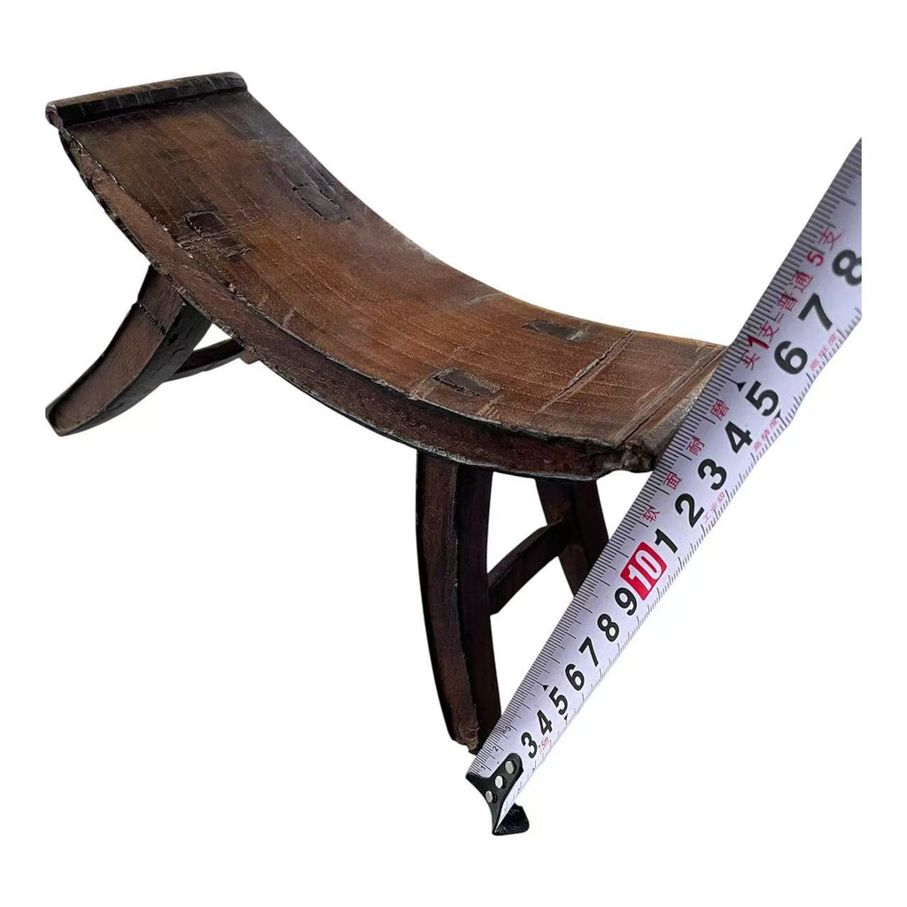 Antique Chinese Wooden Headrest | Vintage Wooden Pillow • Wabi-Sabi Folk Art