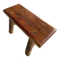 Vintage Chinese Elm Low Bench | Wabi-Sabi Rustic Wooden Stool