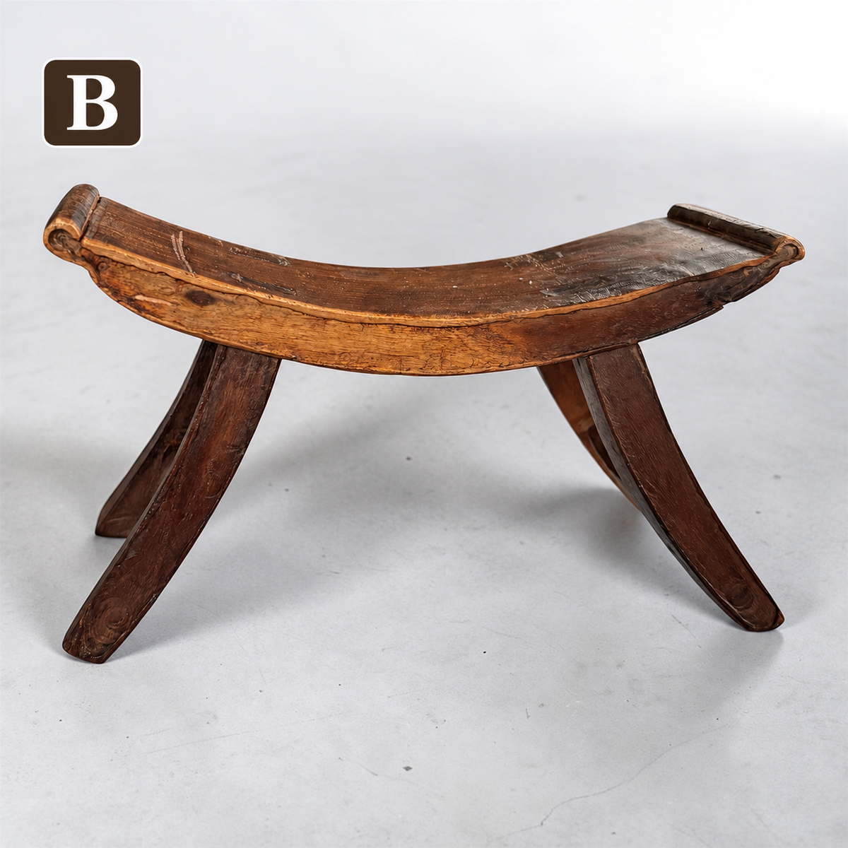 Antique Chinese Wooden Headrest | Vintage Wooden Pillow • Wabi-Sabi Folk Art