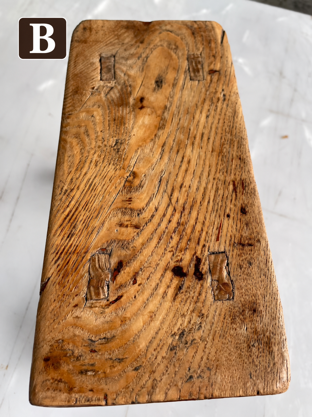 Vintage Chinese Elm Low Stools | Wabi-Sabi Rustic Wooden Stools