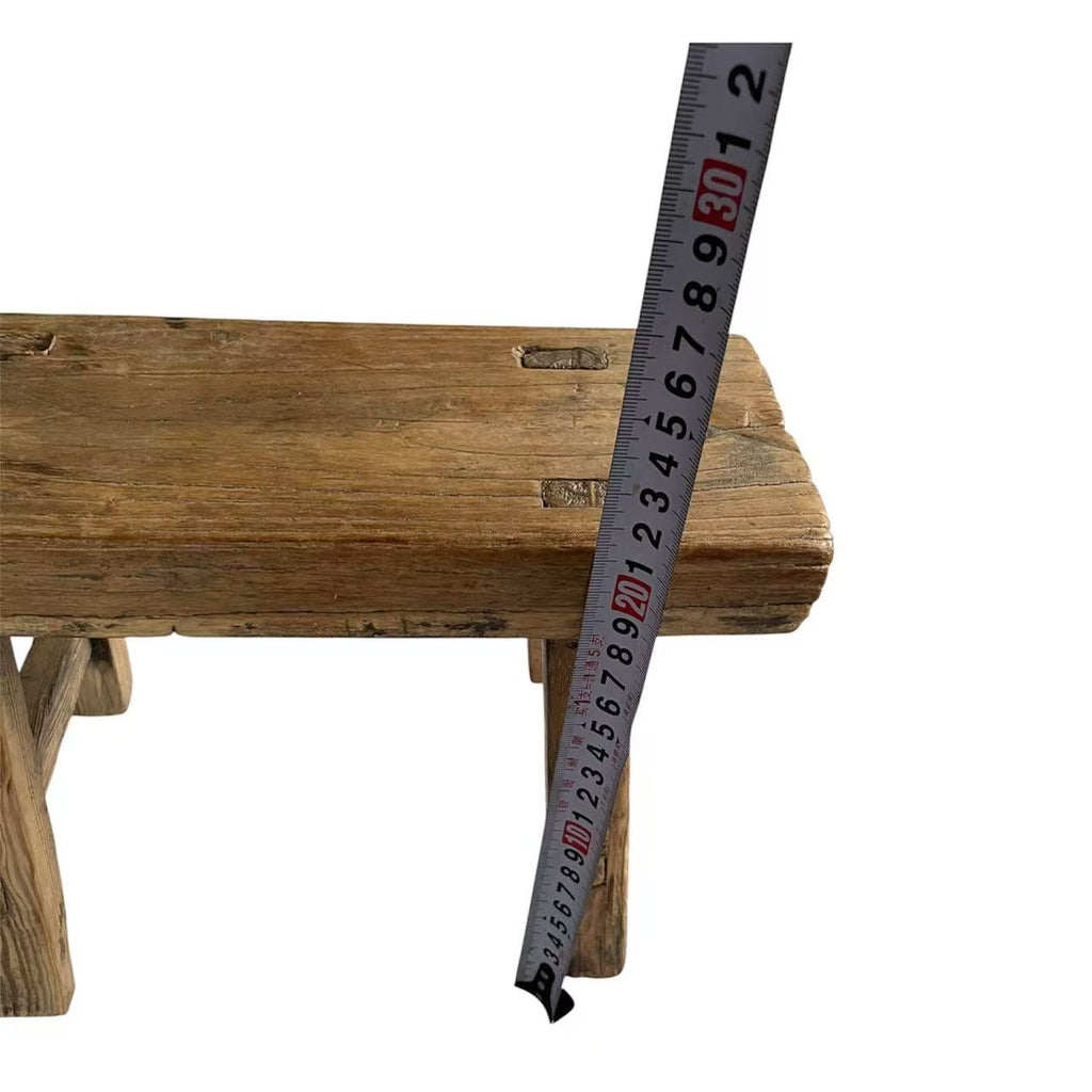 Vintage Chinese Elm Wood Stool - One of a Kind