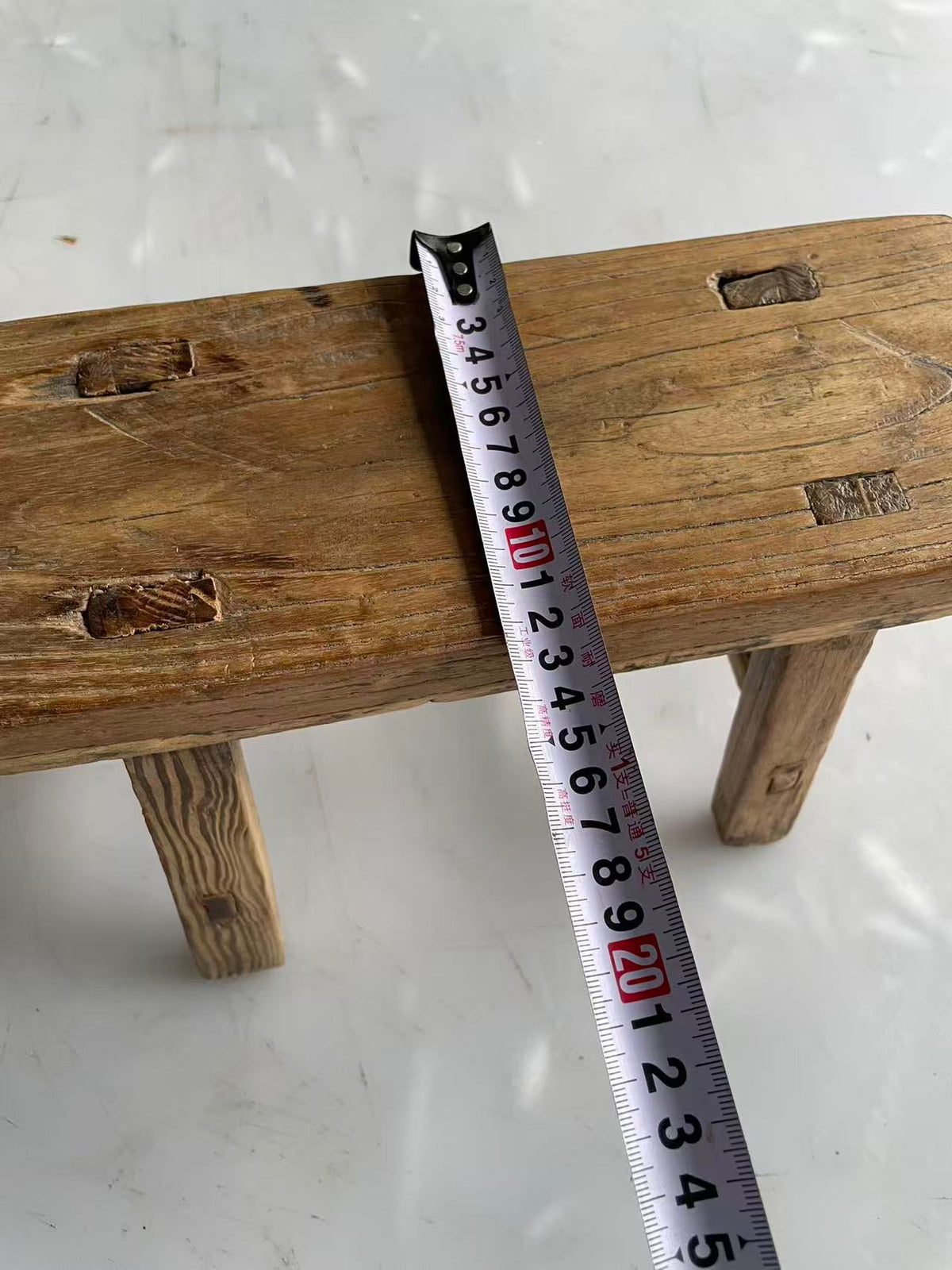 Vintage Chinese Elm Wood Stool - One of a Kind