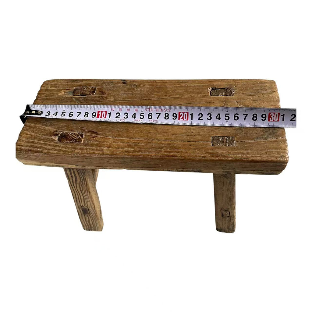 Vintage Chinese Elm Wood Stool - One of a Kind